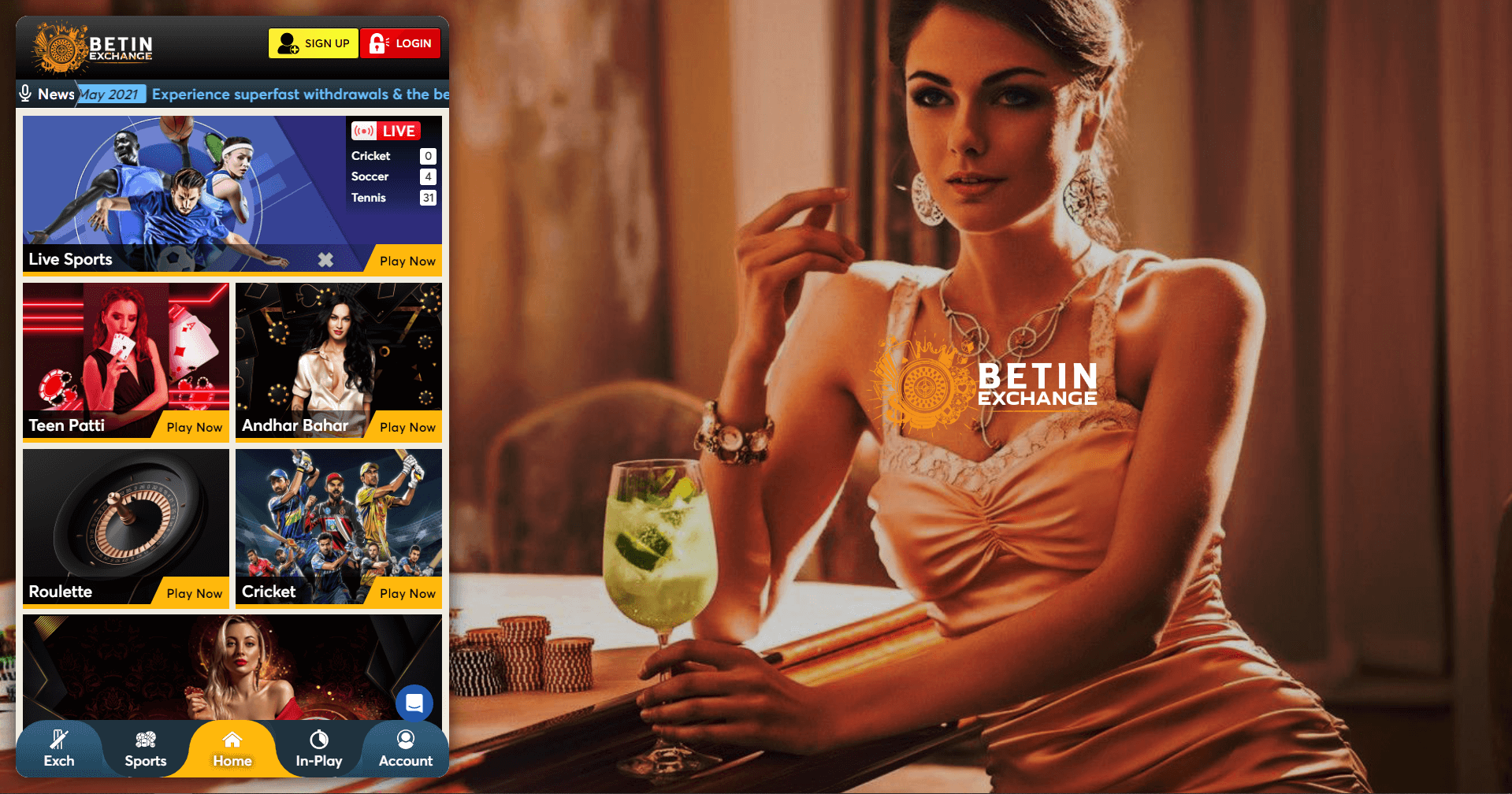 BetInExchange - a popular bookmaker is trusted by thousands